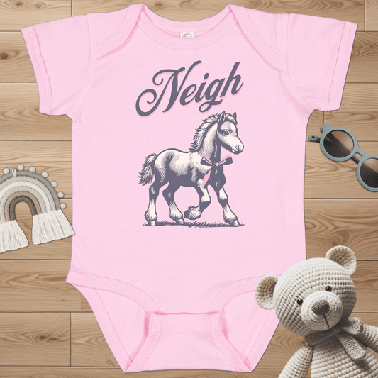 Foal with Pink Bow Infant Bodysuit