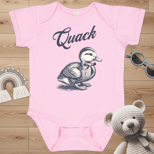Duckling with Pink Bow Infant Bodysuit