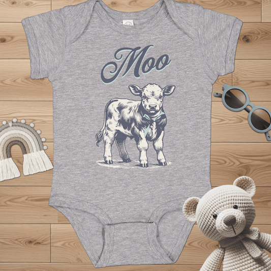 Calf with Green Bow Infant Bodysuit