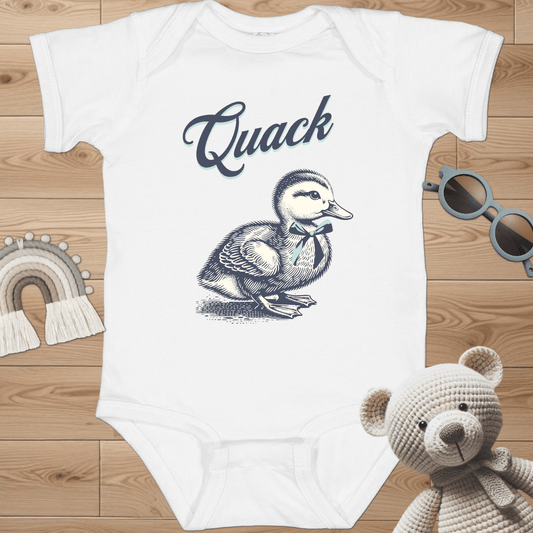 Duckling with Green Bow Infant Bodysuit